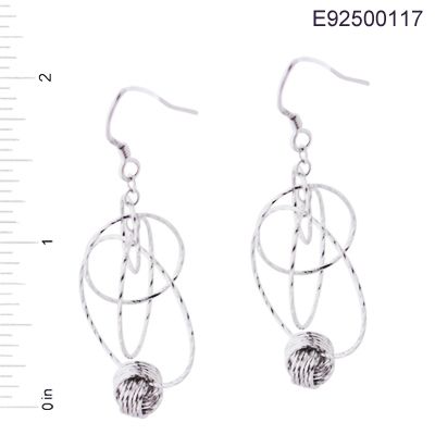 925 Sterling Silver Diamond Cut Drop Earrings  