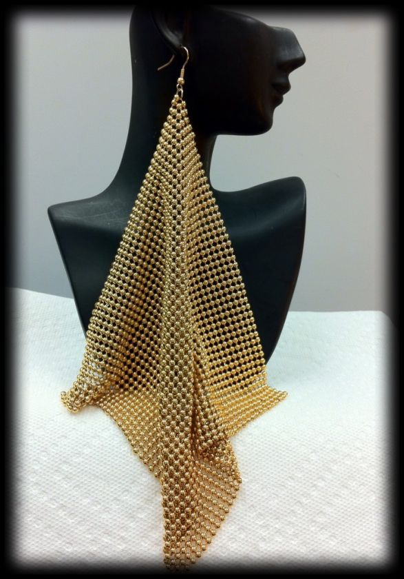   wives poparazzi inspired Oversized Mesh Earrings 8 inch  