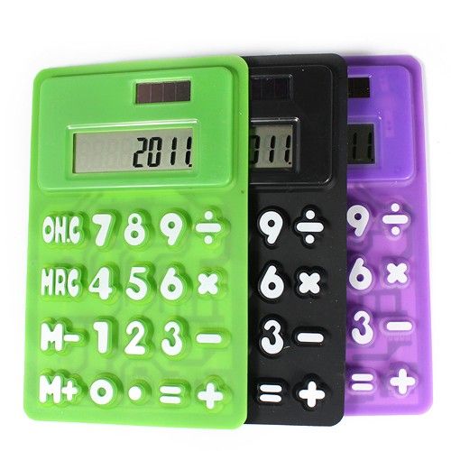 New Flexible Silicone Office School Calculator Black  