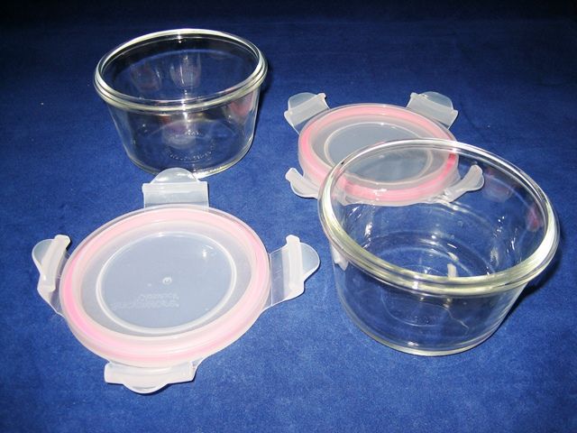   Round Storage Containers Set BPA Free   Snap Ware Glass Lock  