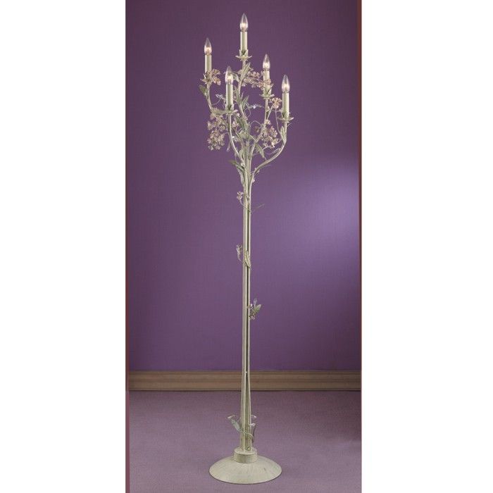 NEW 5 Light Vintage Floral Floor Lamp Lighting Fixture Antique Ivory 