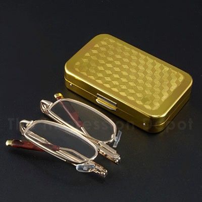 Spring Hinge Folding Reading Glasses Reader + Hard Case  