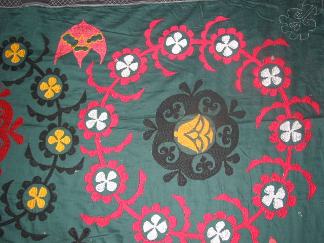 Antique Shakhrisabz Suzani Uzbekistan Embroidery B=7939  