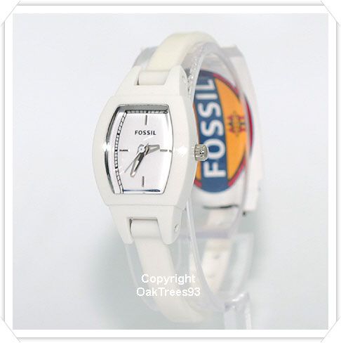 FOSSIL WOMENS ULTRA SLIM SILICONE WHITE WATCH JR1255  