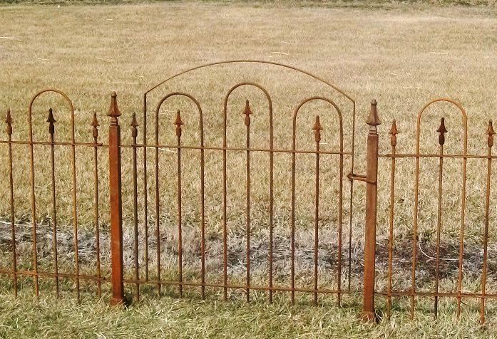 Wrought Iron Gate goes with 3 Metal Garden Fence  