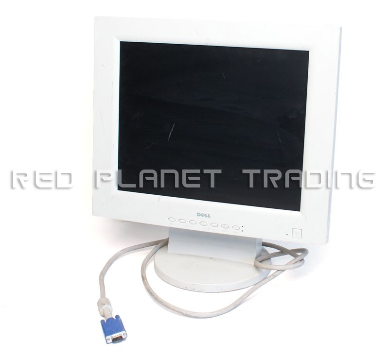   17 White Dell 1700FP Flat Panel LCD Monitor + VGA Cable 13W3  