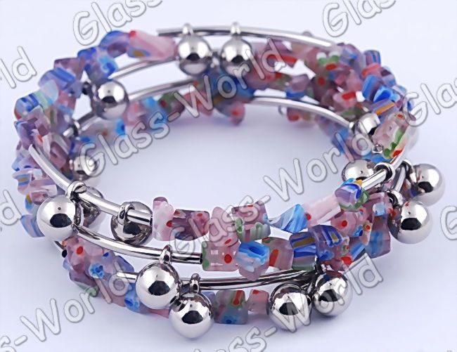 12strands Charms Glass Bead Handwork Spring Bracelets  