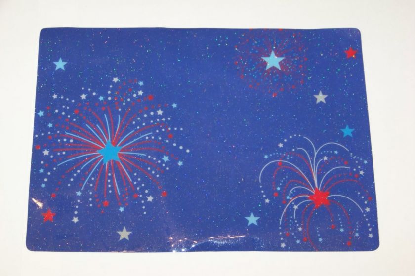 4th of July Patriotic Vinyl Placemats 2 Styles UPic NWT  