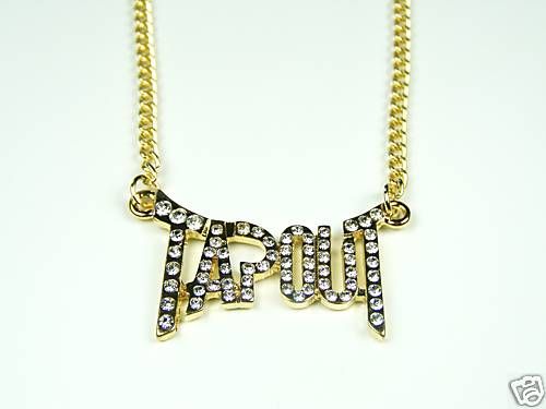 Tapout Gold Rhinestones Chain Necklace UFC MMA Jewelry  