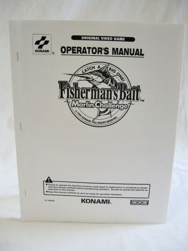 KONAMI FISHERMANS BAIT Marlin Challenge Arcade MANUAL  