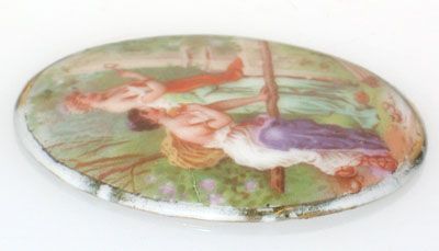 ANTIQUE LIMOGES PORCELAIN GODDESS APHRODITE PLAQUE pin  