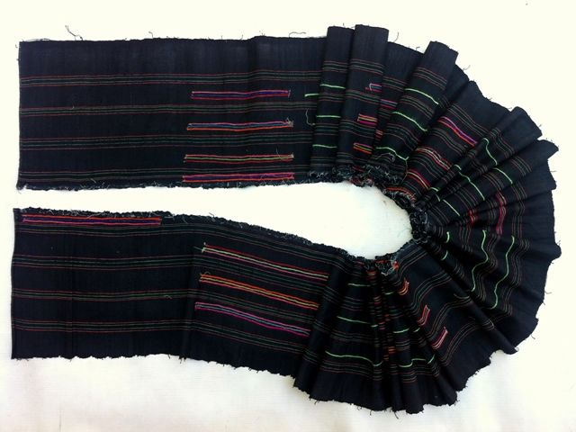 description original tribal hmong or miao hand loom retro hemp fabric 