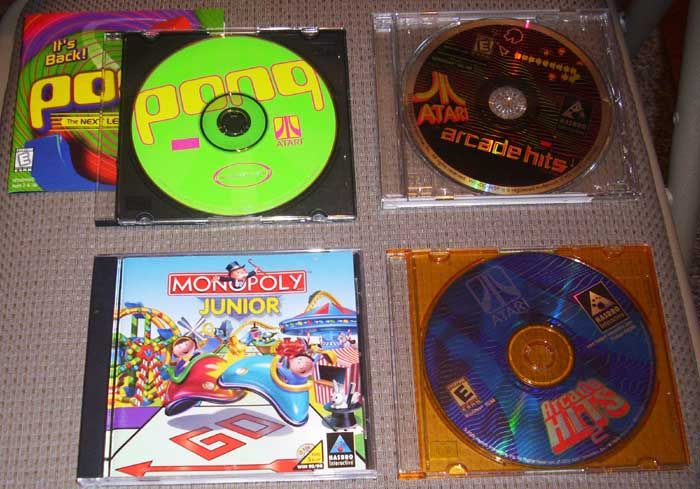 PC Games ATARI Arcade Hits 1 and 2, Pong, Monopoly Jr  