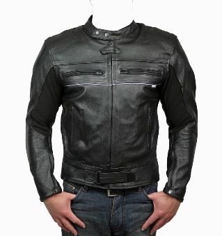 Mens Superior Black Leather Motorcycle Biker Jacket  