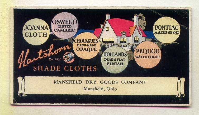 INK BLOTTER Hartshorn Shade Clothes Mansfield Dry Goods Company 