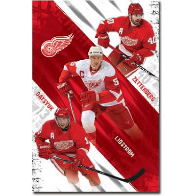 Detroit Red Wings POSTER Zetterberg Linstrom NHL 22x34  