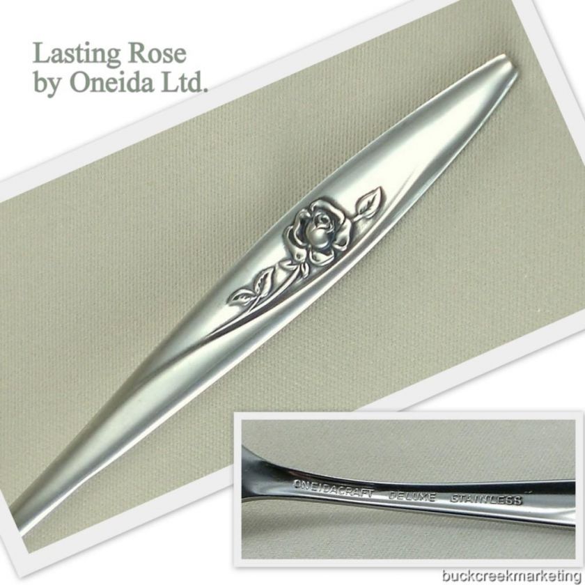 LASTING ROSE Oneida Deluxe VTG Stainless Steel Flatware  