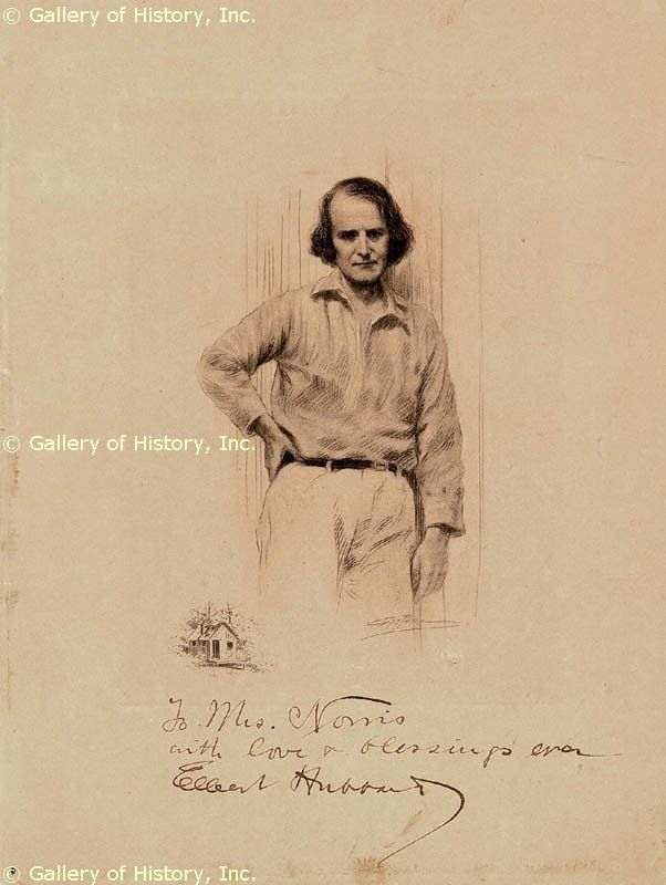 ELBERT HUBBARD   INSCRIBED PRINTED ART SIGNED IN INK  