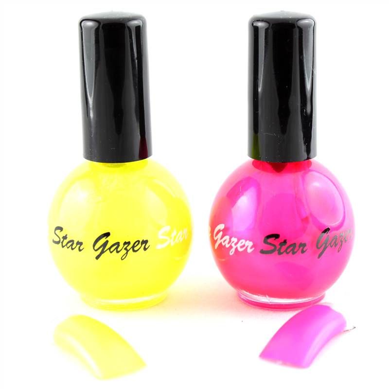 STARGAZER UV NEON NAIL VARNISH SET UV NEON YELLOW & UV NEON PINK 