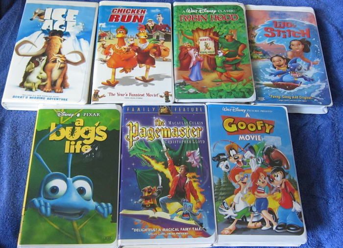 LOT Disney VHS Movie VCR Video Tape Stitch Goofy Robin Hood Ice Age on ...