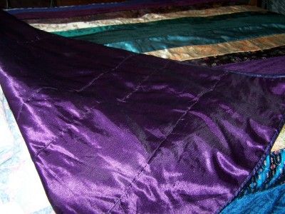 Vintage Collectibles Quilt Bedding Quilts Queen Satin Purple Linens 