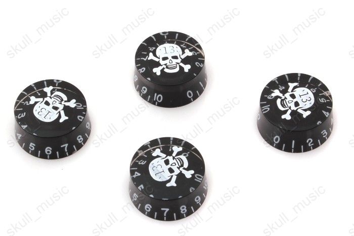 ELECTIC GUITAR KNOBS BLACK / SKULL LOGO  