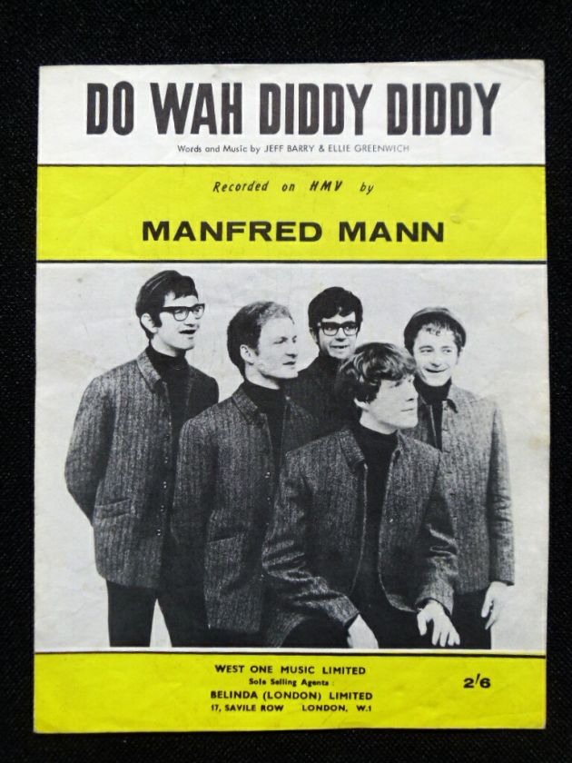 1963 Do Wah Diddy Diddy MANFRED MANN UK Sheet Music  