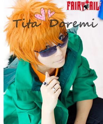   Cosplay Loke orange spike Cosplay wig party short costume hair coser