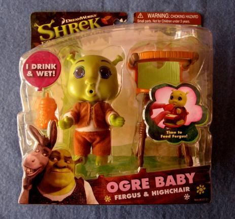 SHREK OGRE BABY FERGUS AND HIGHCHAIR SET FOREVER AFTER  