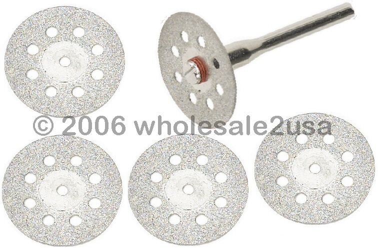 LOT OF (5) DIAMOND WHEEL LAPIDARY DISCS CUTTING SAWS  