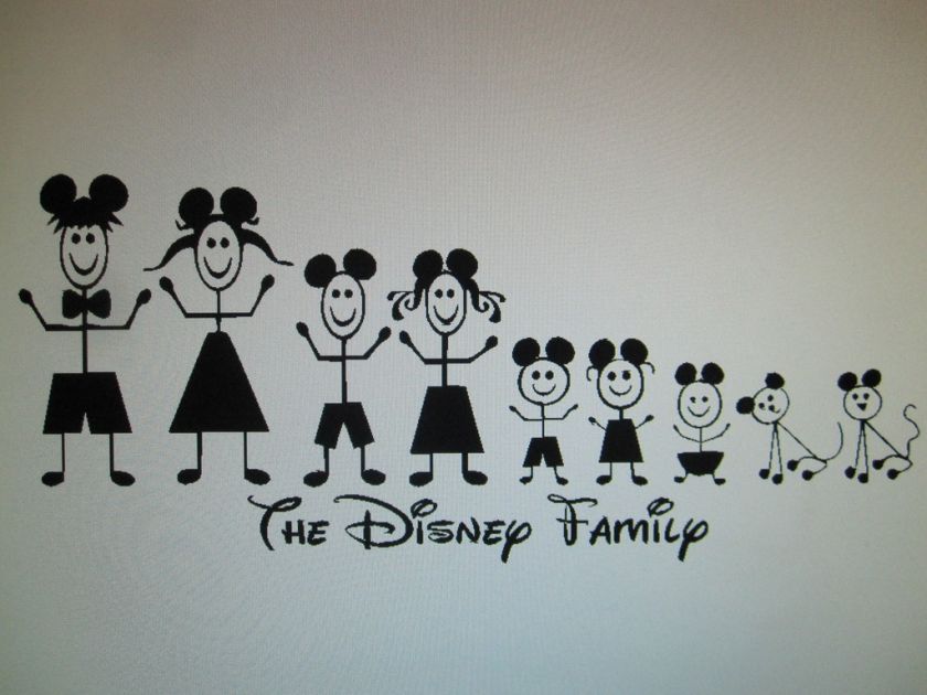 Disney stick family people Mickey ears decal sticker  
