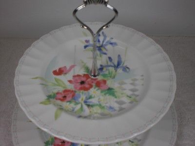 Two Tier Spring Flower Tea Cupcake Cake Serving Stand http//www 