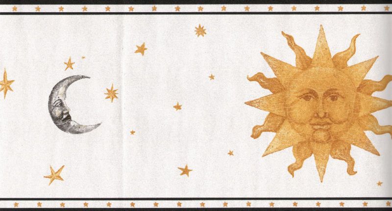 SUN, MOON, AND STARS WALLPAPER BORDER  