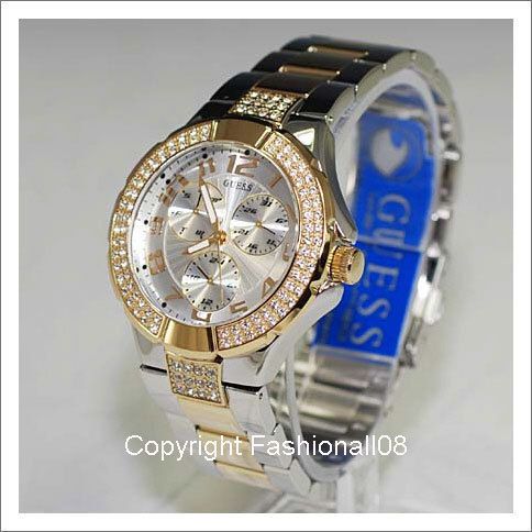 GUESS LADIES TWO TONE PRISM SWAROVSKI WATCH U14007L1  