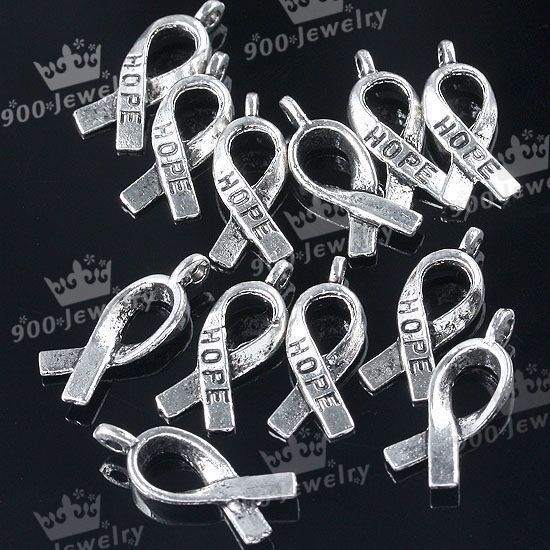 Lot 35x Tibetan Silver Alloy Ribbon Charm Pendant Beads Jewelry 