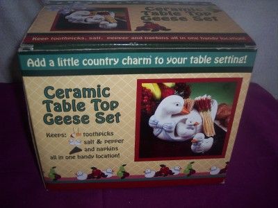 CERAMIC TABLETOP TOP GEESE THEME NIB VERY CUTE s1513  