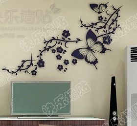 tree Wall Decor Decal Sticker butterfly flower  