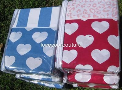 VICTORIAS SECRET PINK HEART SHEET SET TWIN DORM NWT $89  