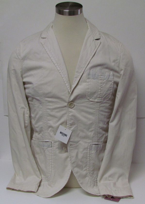   DESIGNER COTTON/POLYESTER IVORY AUTHENTIC JACKET MENS FALL  