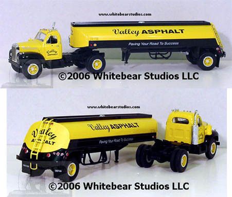 1960 MACK MODEL B 61 TANKER VALLEY ASPHALT 1/34 SCALE  