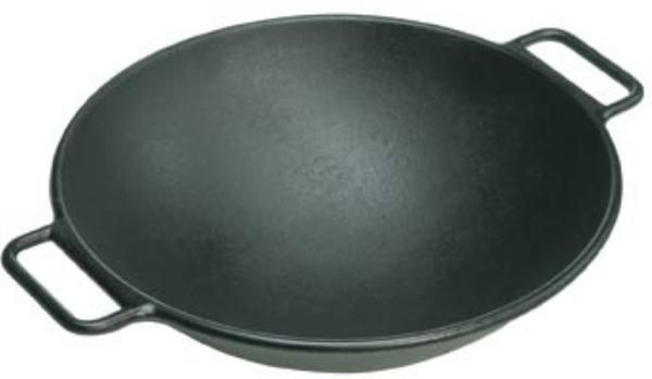 Lodge P14W3   Pro Logic Wok With Loop Handles, 14 in dia., 4   1/4 in 