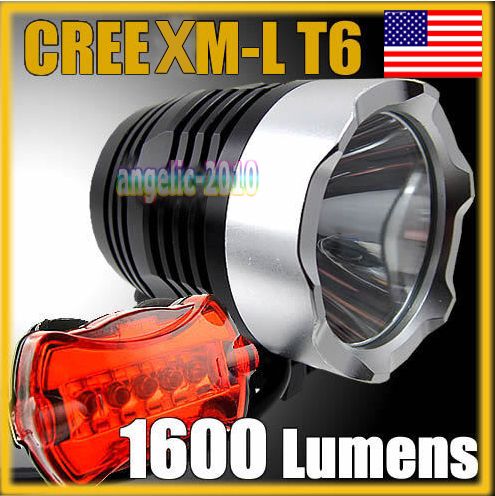 CREE XML XM L T6 1600L LED Bicycle Light HeadLight headLamp Rear Light 